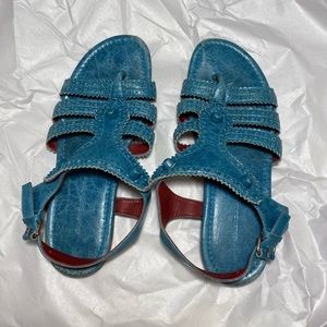 Balenciaga Blue Strappy Sandals
